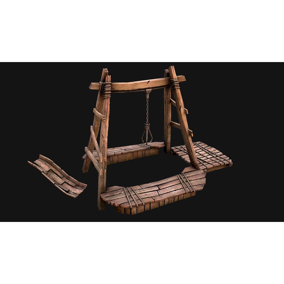 Quarry Crane 3D Model – Low Poly Game Ready Asset, FBX - View 4