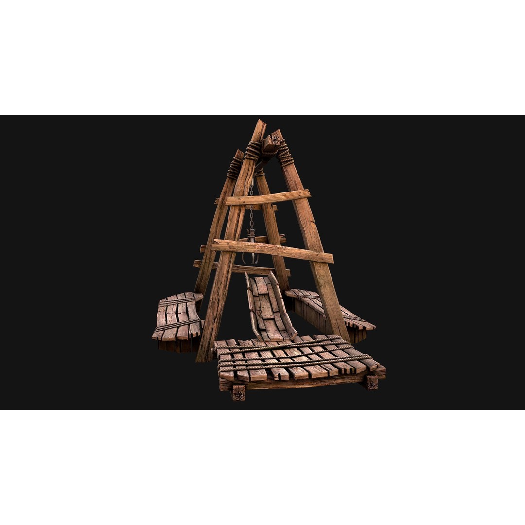 Quarry Crane 3D Model – Low Poly Game Ready Asset, FBX - View 8