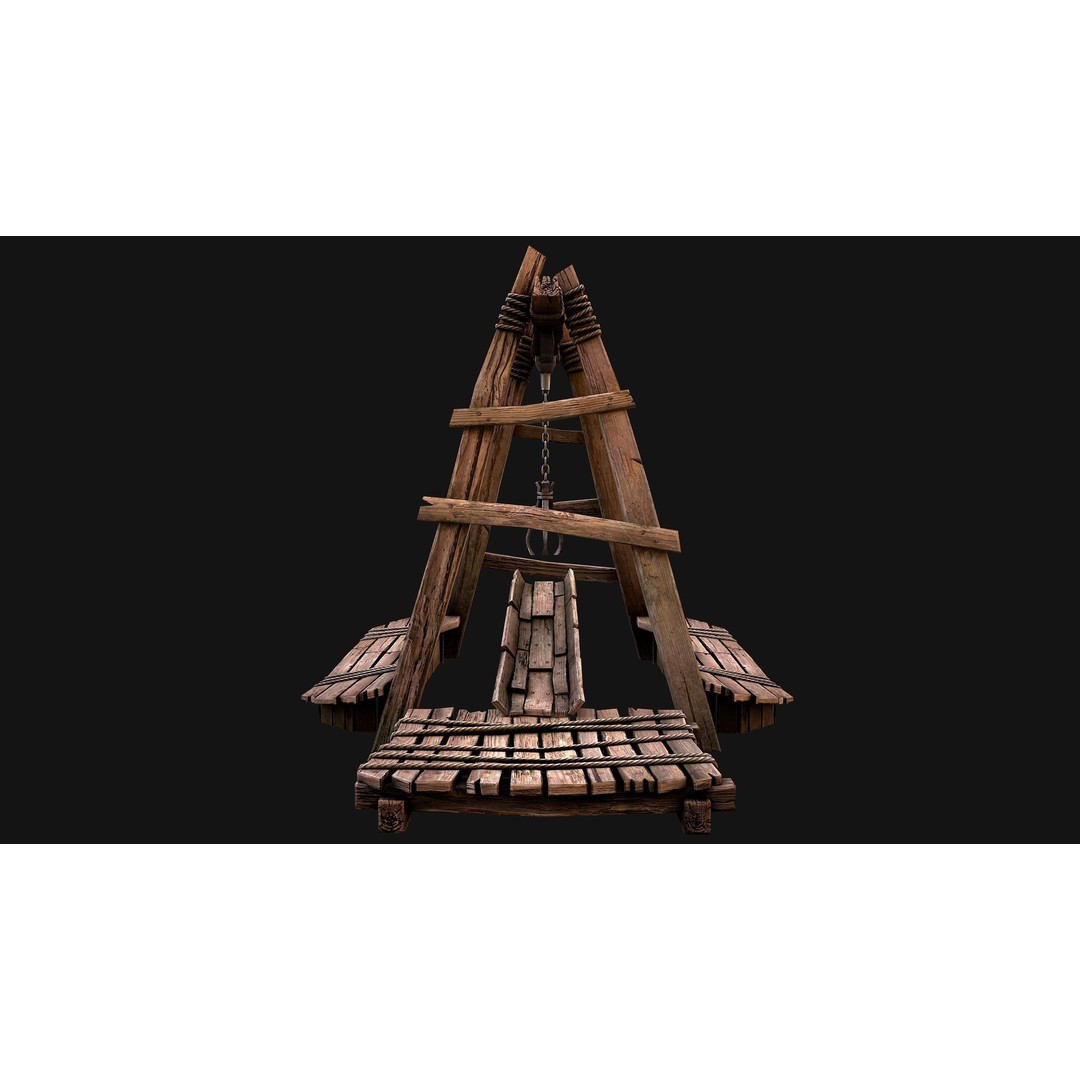 Quarry Crane 3D Model – Low Poly Game Ready Asset, FBX - View 9