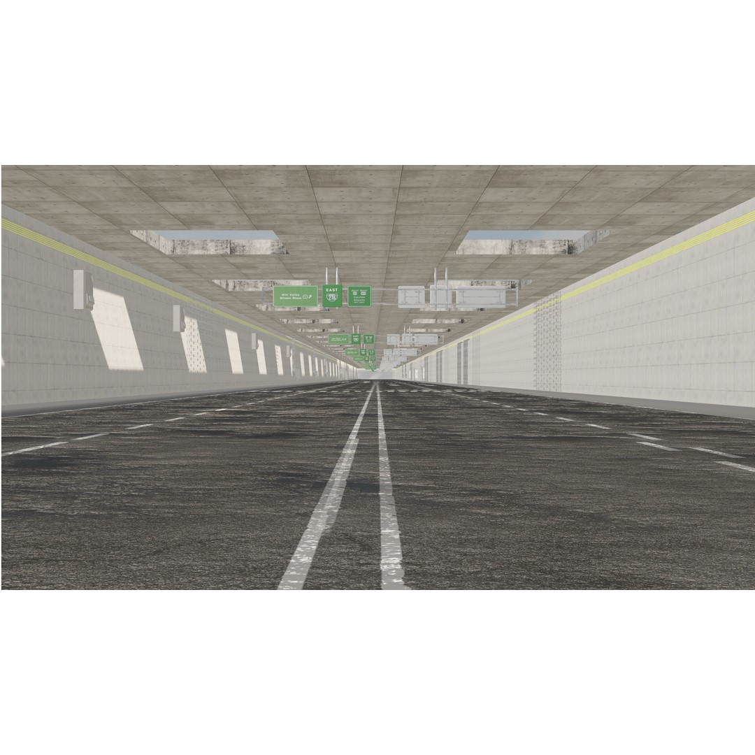 Hybrid Tunnel 3D Model – Customizable Cityscape Asset, Blender - View 5