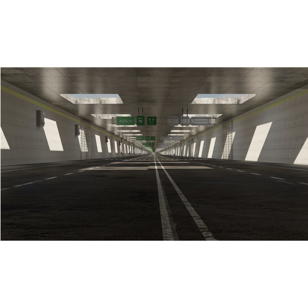 Hybrid Tunnel 3D Model – Customizable Cityscape Asset, Blender - View 7