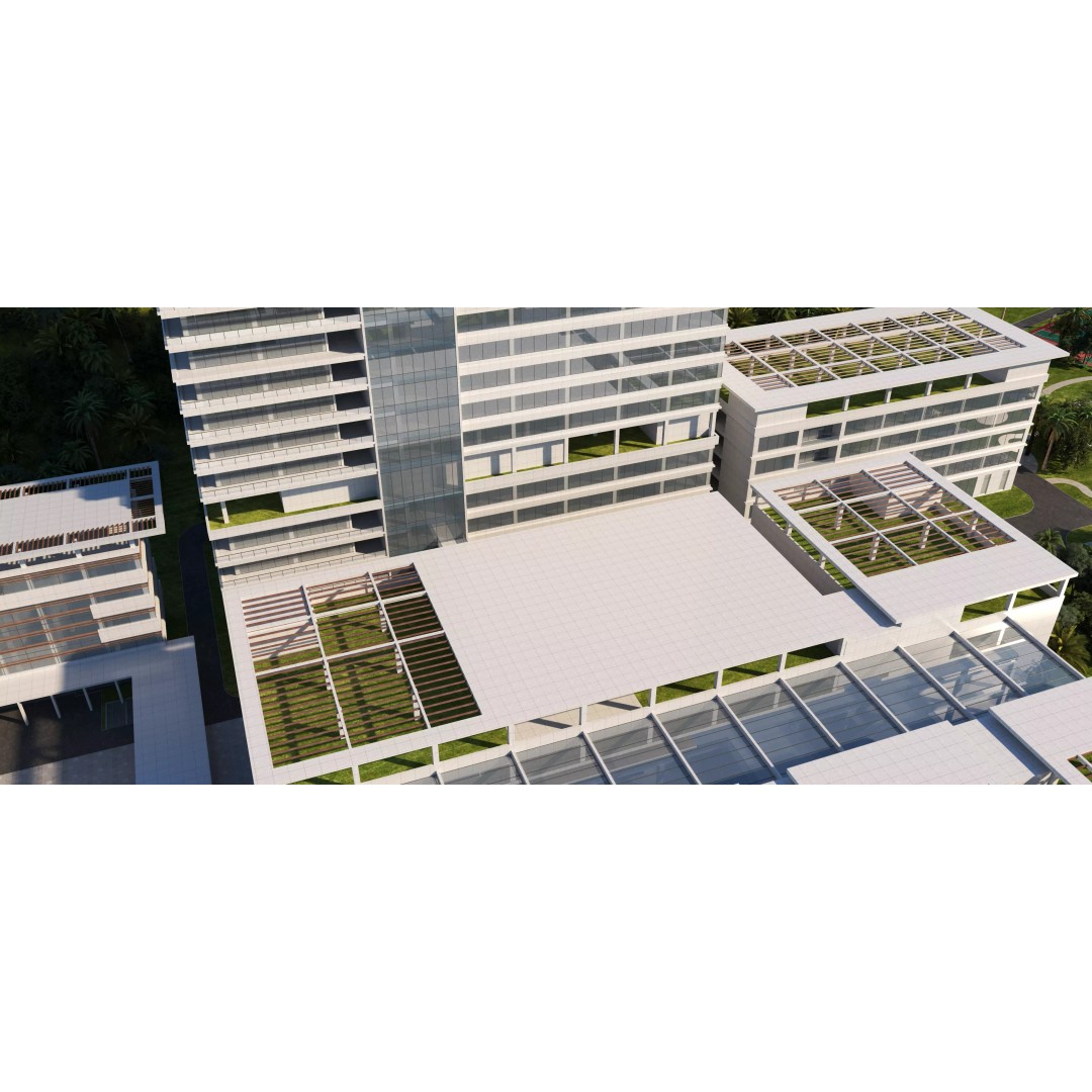 Hospital Building 3D Model – Modern Architectural Design, FBX, OBJ - View 14