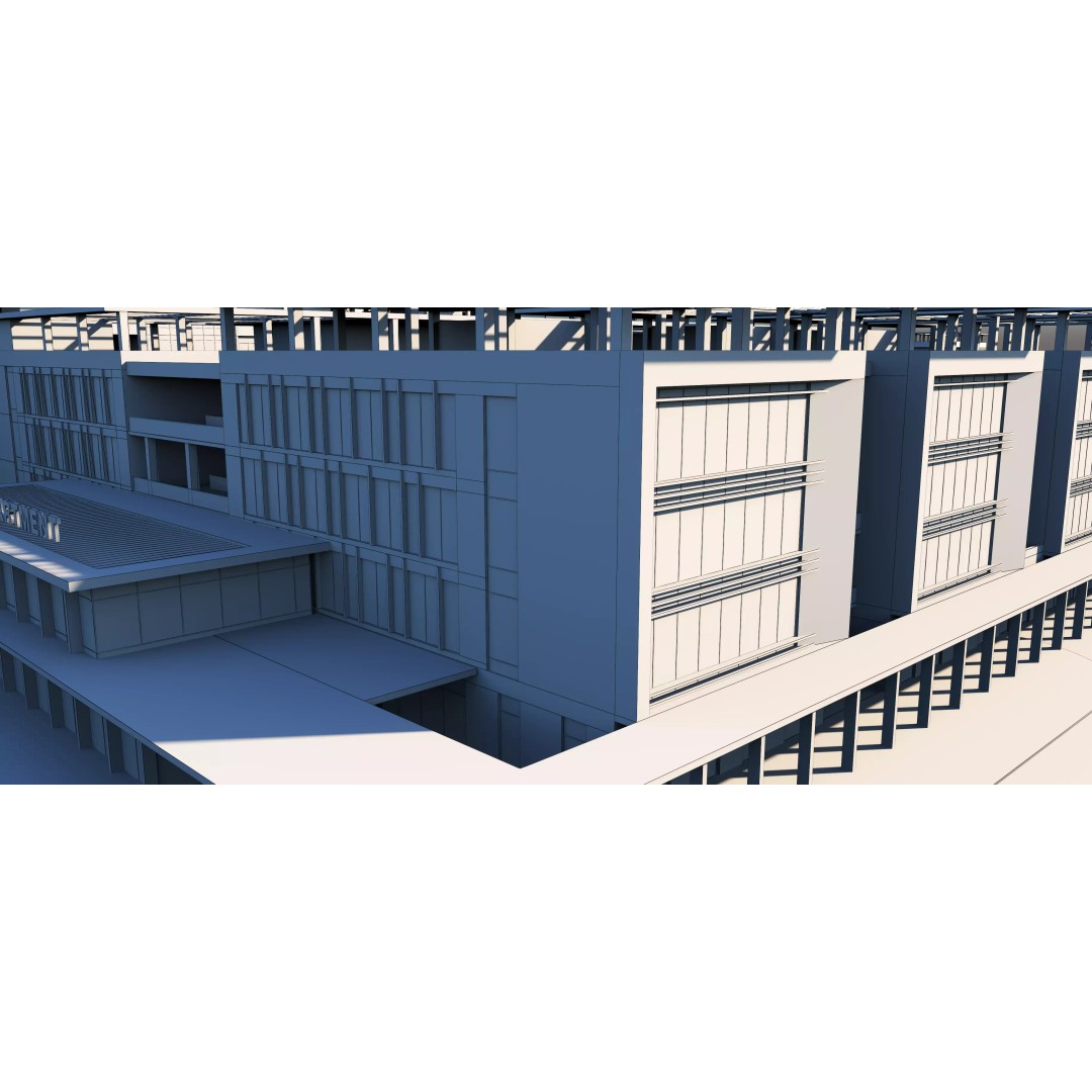 Hospital Building 3D Model – Modern Architectural Design, FBX, OBJ - View 16