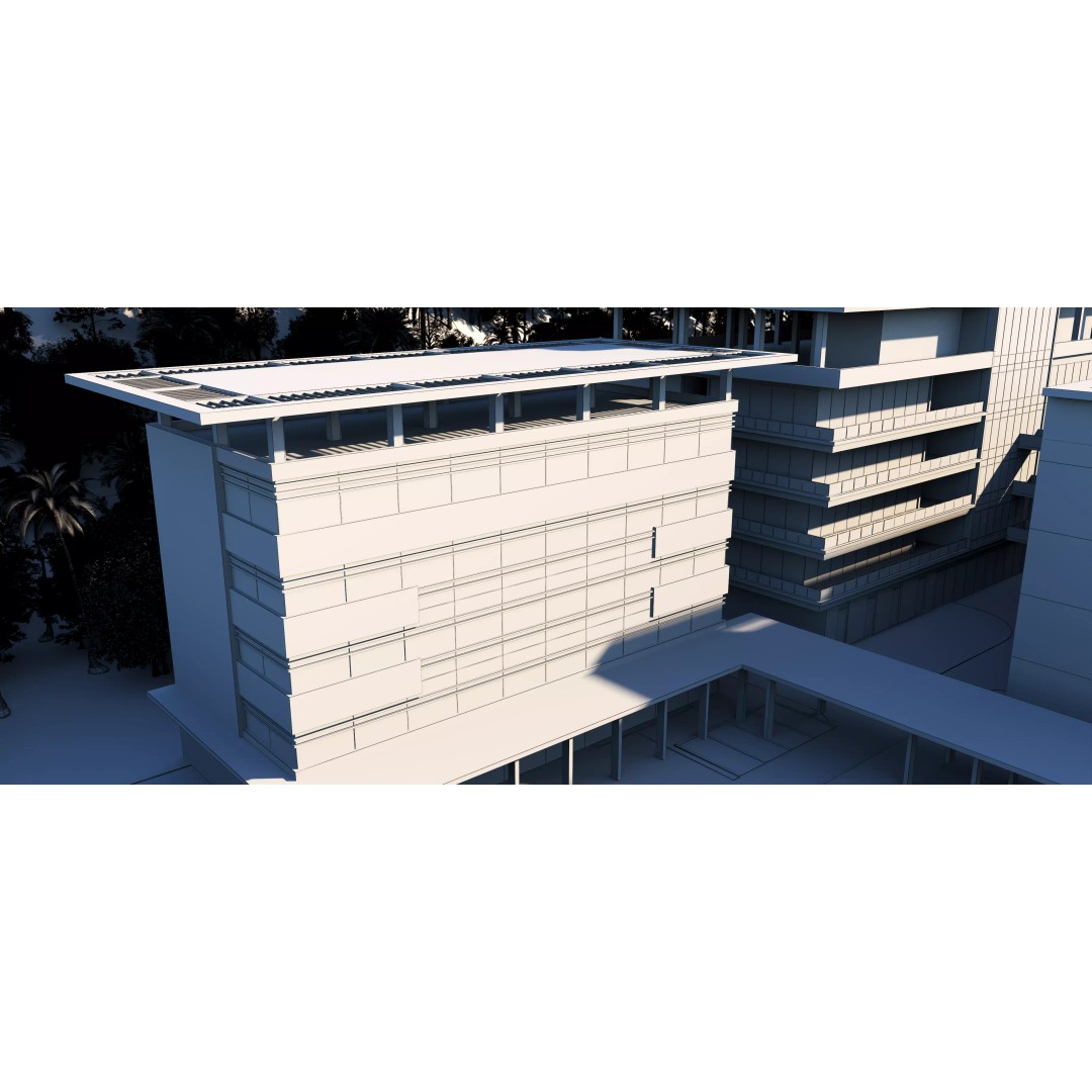 Hospital Building 3D Model – Modern Architectural Design, FBX, OBJ - View 18