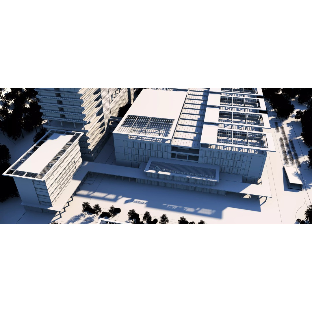 Hospital Building 3D Model – Modern Architectural Design, FBX, OBJ - View 21