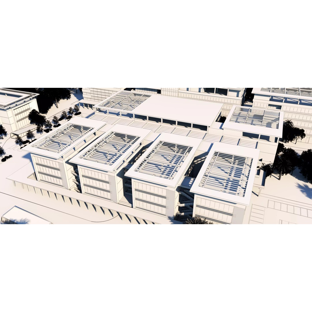 Hospital Building 3D Model – Modern Architectural Design, FBX, OBJ - View 22