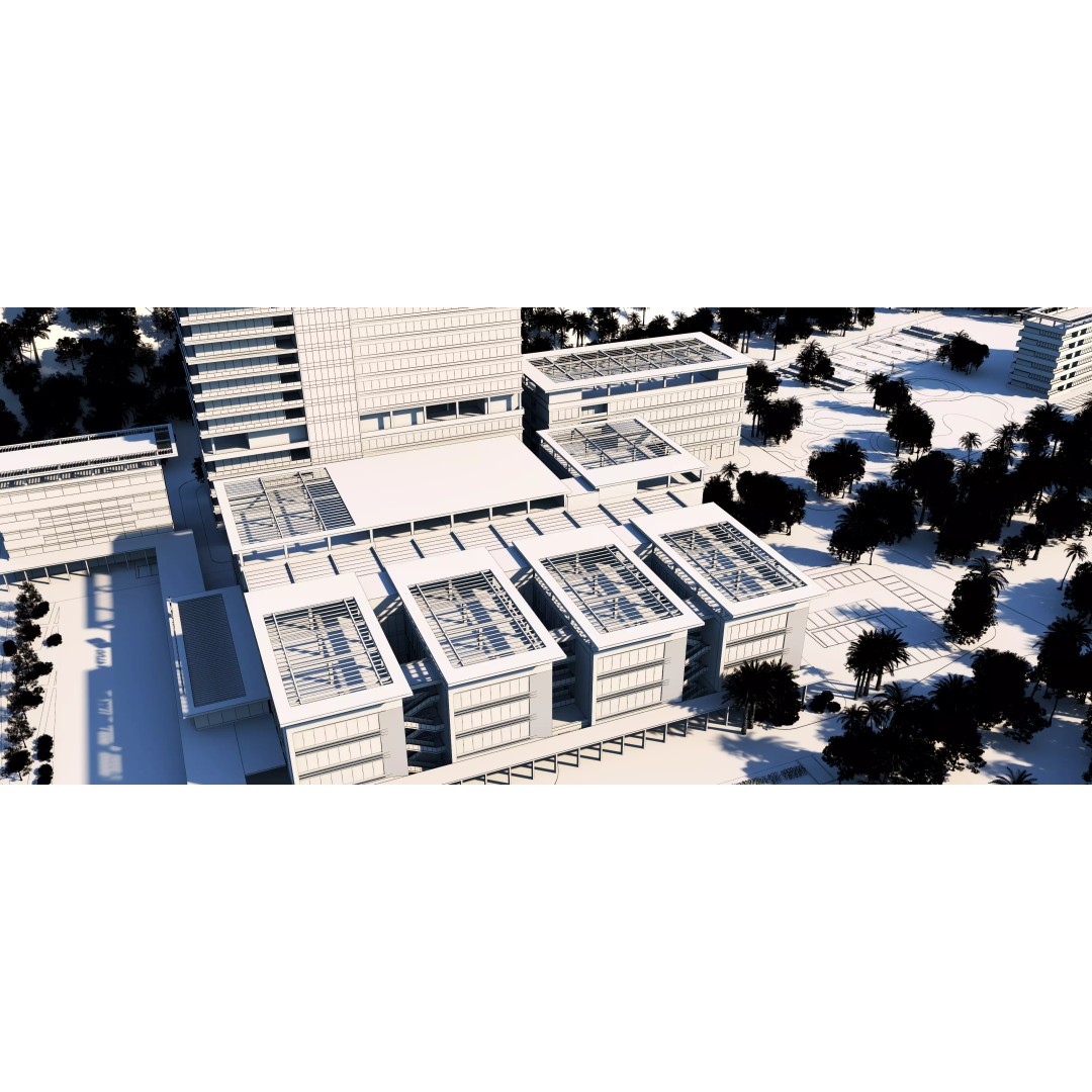 Hospital Building 3D Model – Modern Architectural Design, FBX, OBJ - View 24