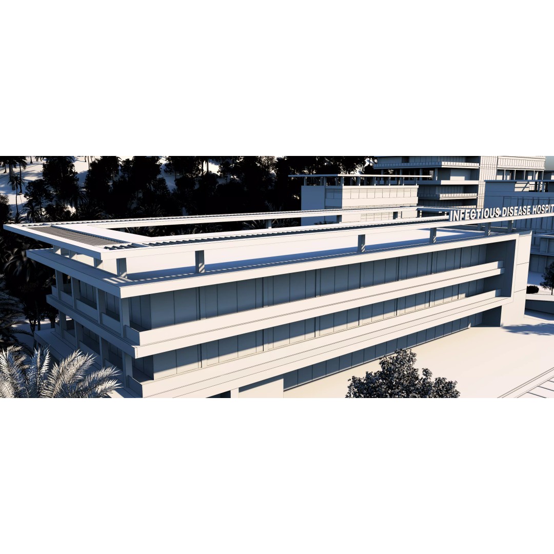 Hospital Building 3D Model – Modern Architectural Design, FBX, OBJ - View 26