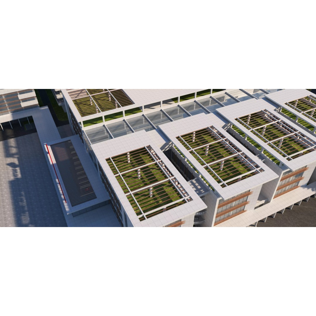 Hospital Building 3D Model – Modern Architectural Design, FBX, OBJ - View 8