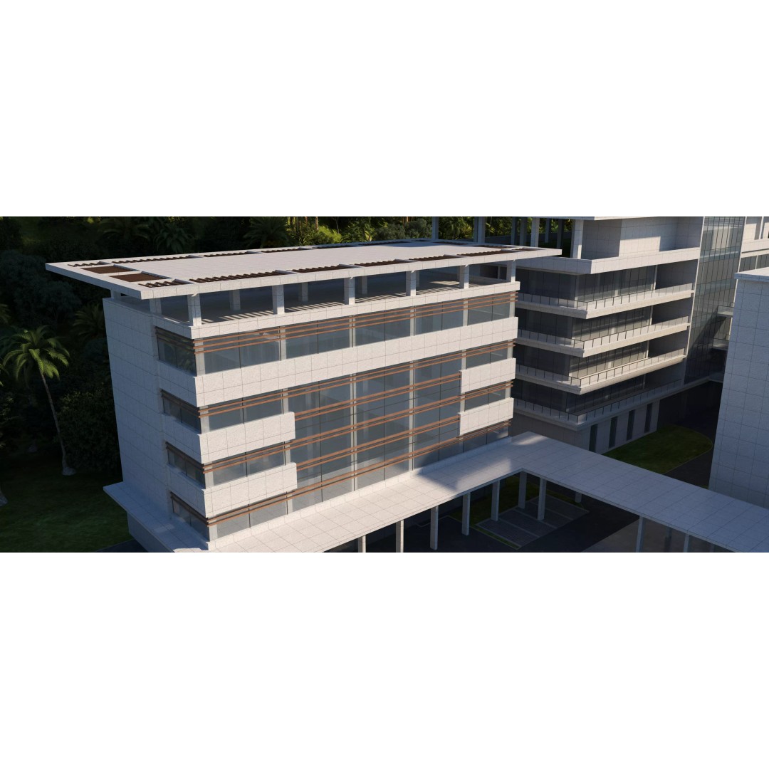 Hospital Building 3D Model – Modern Architectural Design, FBX, OBJ - View 9
