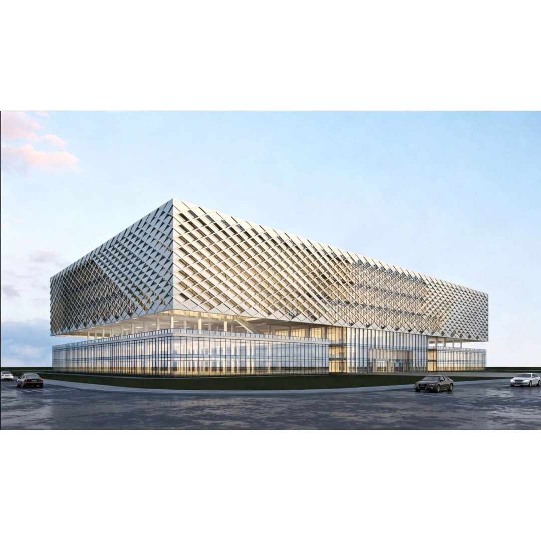Modern Public Building 3D Model – Architectural Design, FBX, PBR - View 2