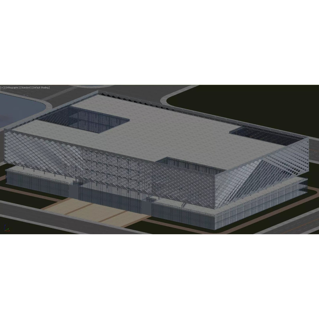 Modern Public Building 3D Model – Architectural Design, FBX, PBR - View 5