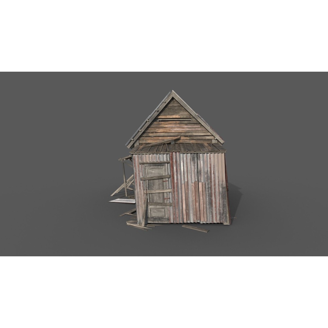 Old House 3D Model – Low Poly PBR Game Asset, FBX - View 10