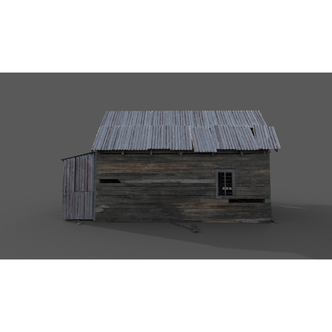 Old House 3D Model – Low Poly PBR Game Asset, FBX - View 11