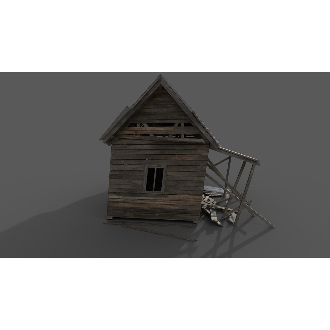 Old House 3D Model – Low Poly PBR Game Asset, FBX - View 13