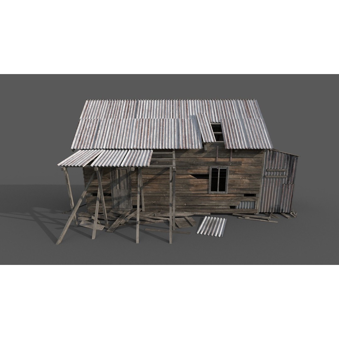 Old House 3D Model – Low Poly PBR Game Asset, FBX - View 15