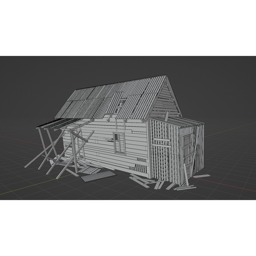Old House 3D Model – Low Poly PBR Game Asset, FBX - View 5