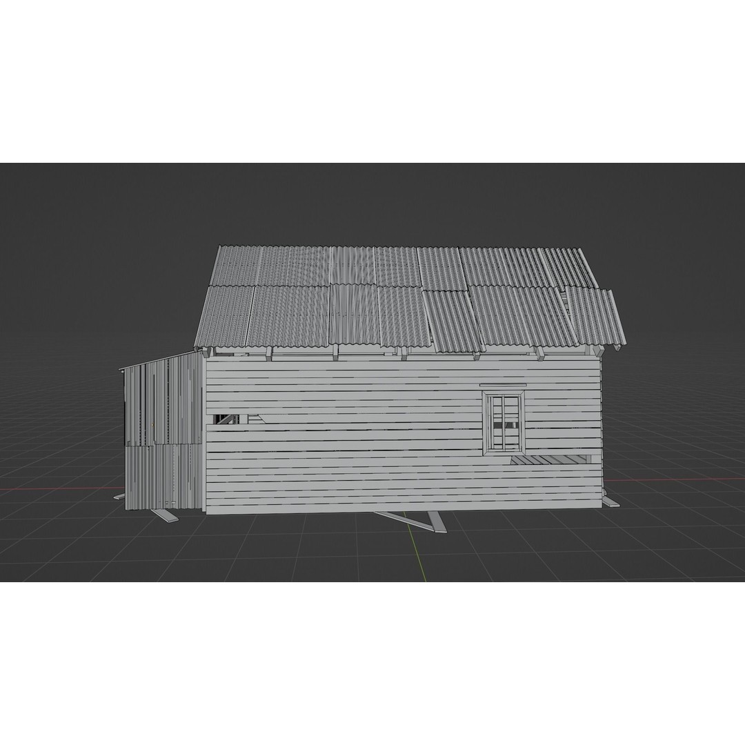 Old House 3D Model – Low Poly PBR Game Asset, FBX - View 6