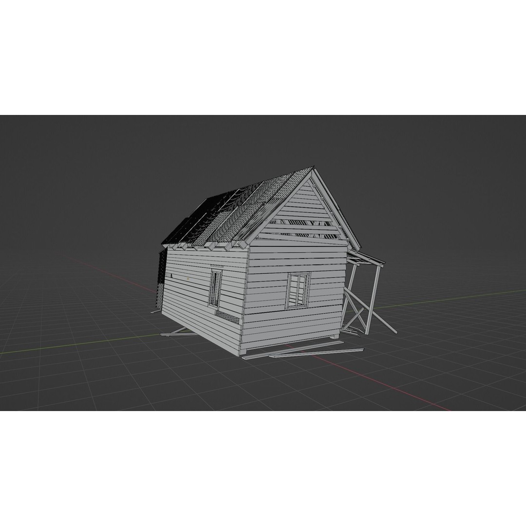 Old House 3D Model – Low Poly PBR Game Asset, FBX - View 7