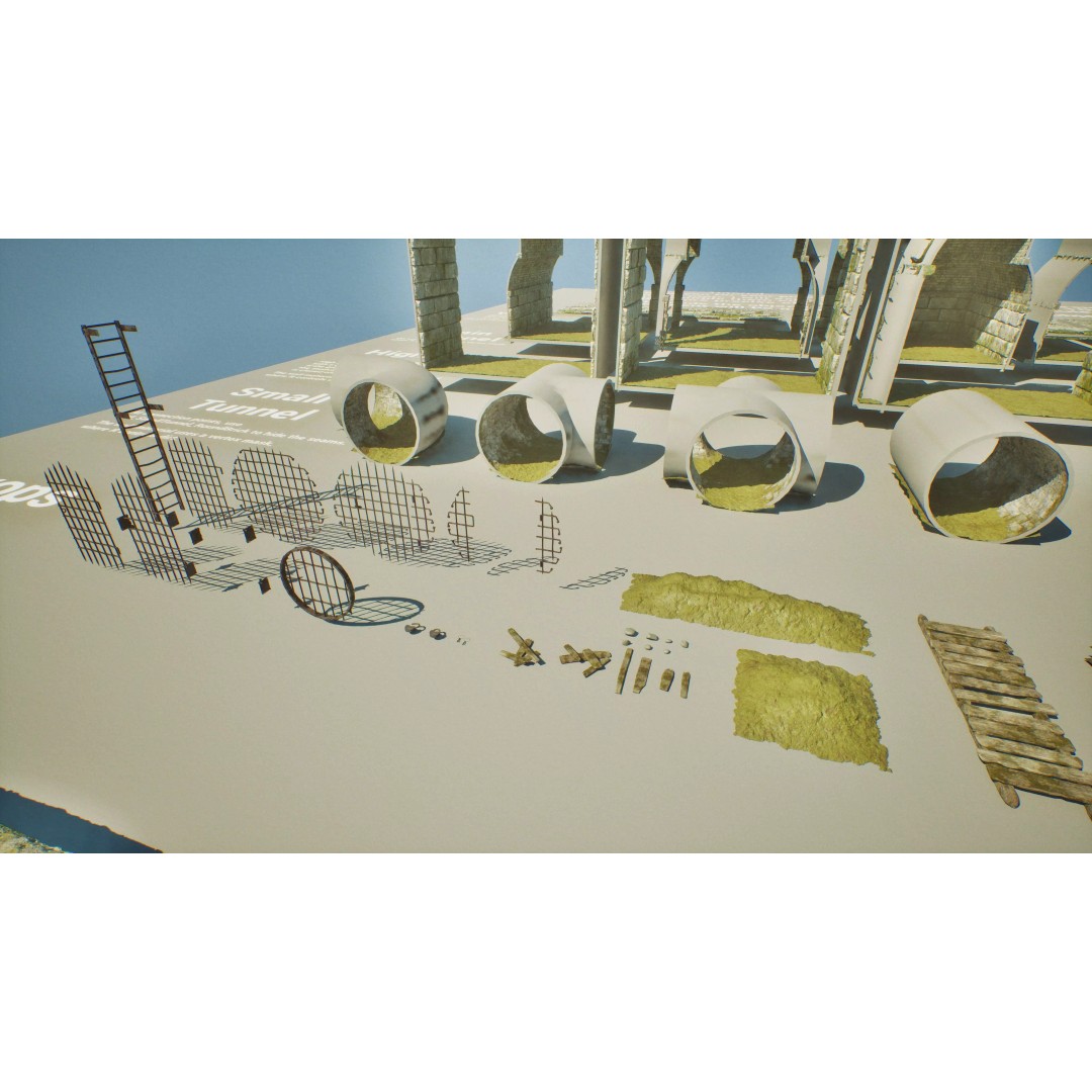 Modular Sewer 3D Model – Low Poly UE5 Asset with Nanite Support - View 17