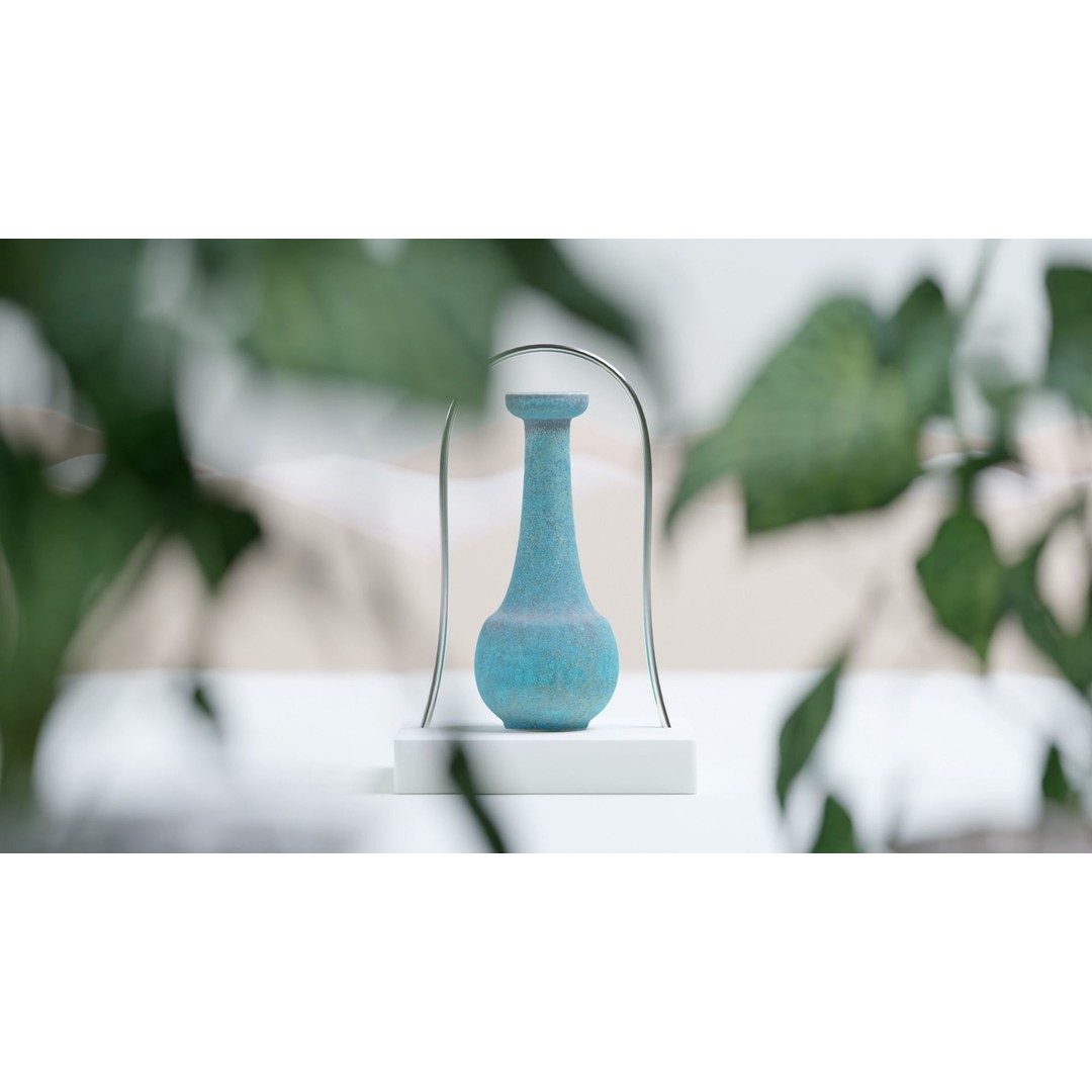 Long Neck Green Vase 3D Model – PBR Textured Decorative Asset, FBX/OBJ