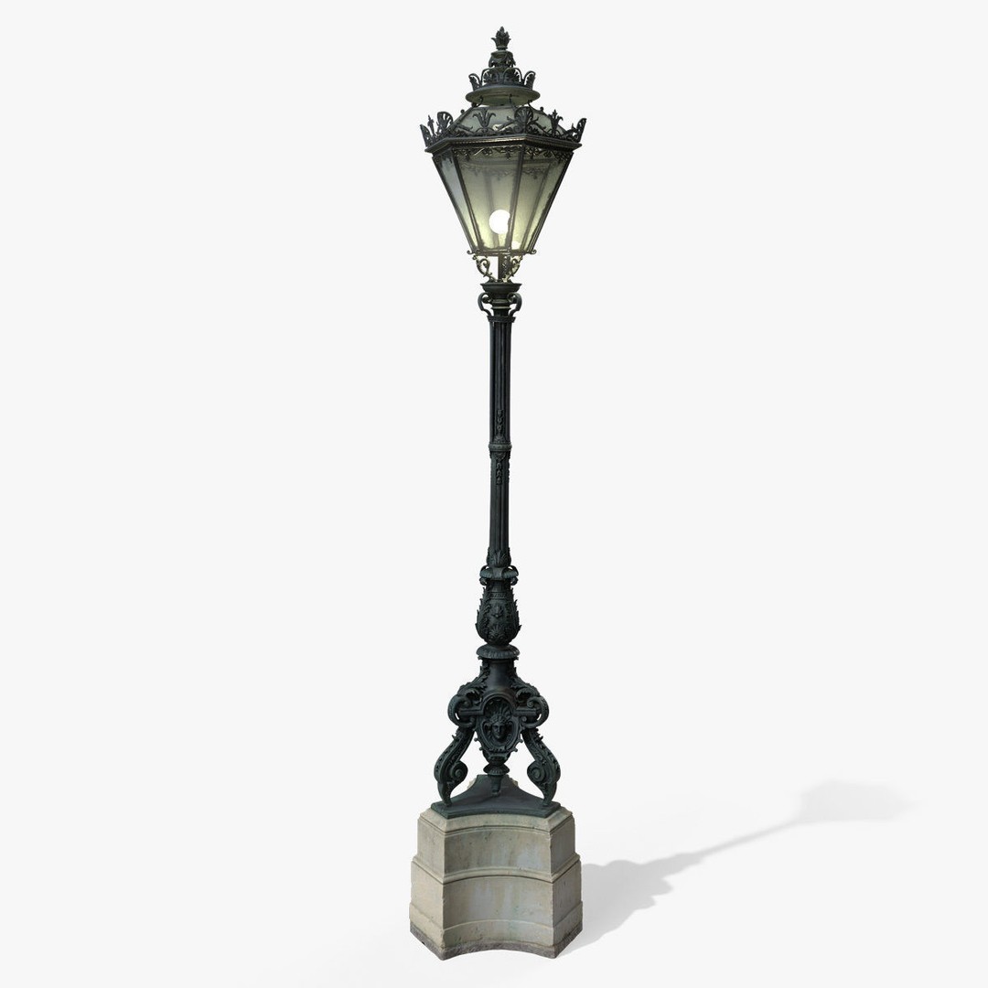Street Lamp 3D Model – Low Poly Baroque Lighting Asset, FBX/OBJ