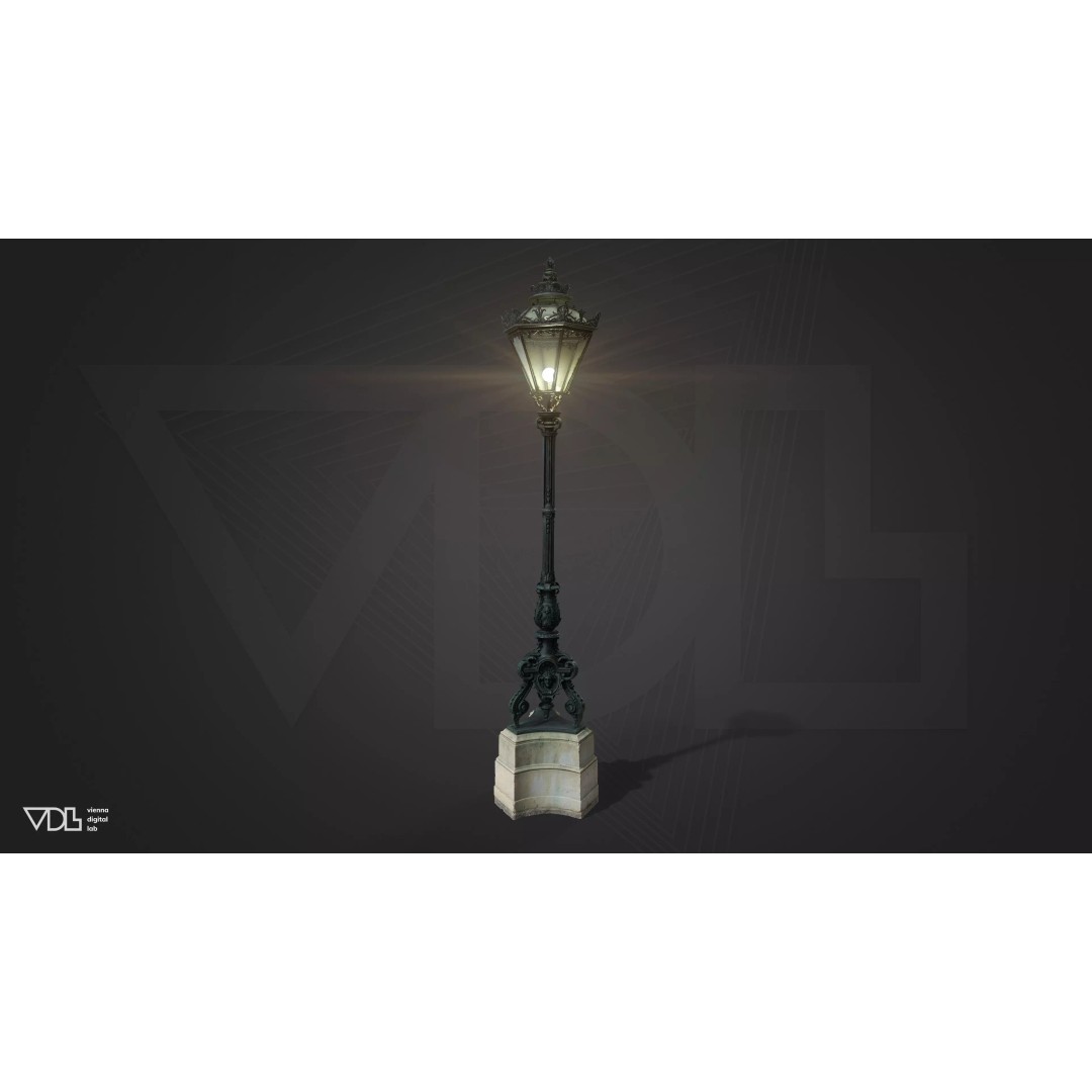 Street Lamp 3D Model – Low Poly Baroque Lighting Asset, FBX/OBJ - View 2