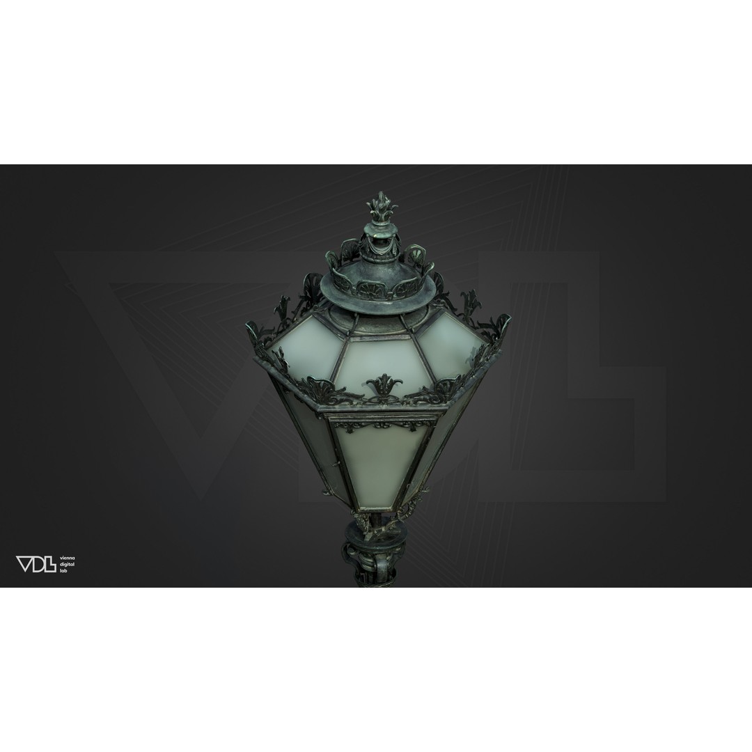 Street Lamp 3D Model – Low Poly Baroque Lighting Asset, FBX/OBJ - View 8