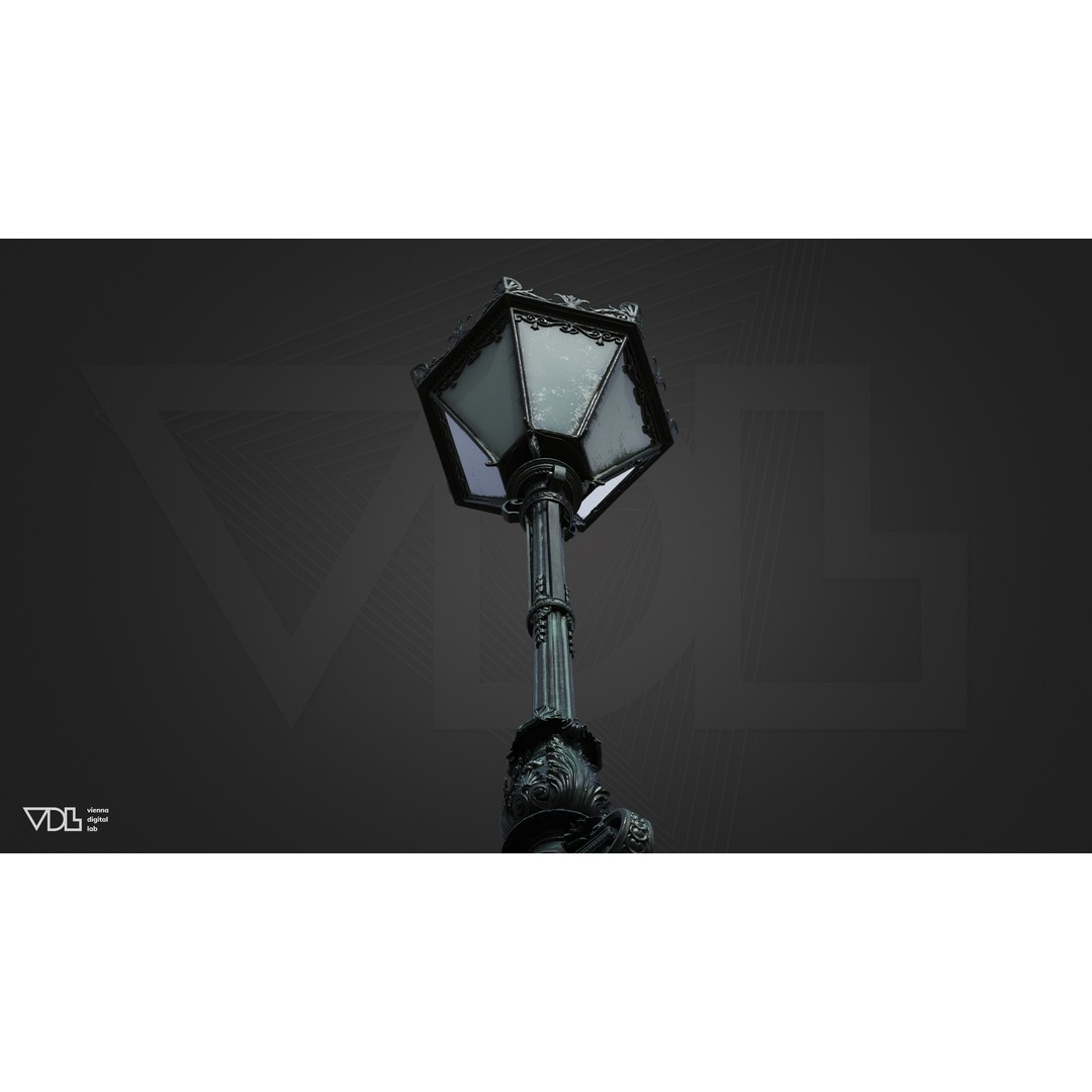 Street Lamp 3D Model – Low Poly Baroque Lighting Asset, FBX/OBJ - View 9