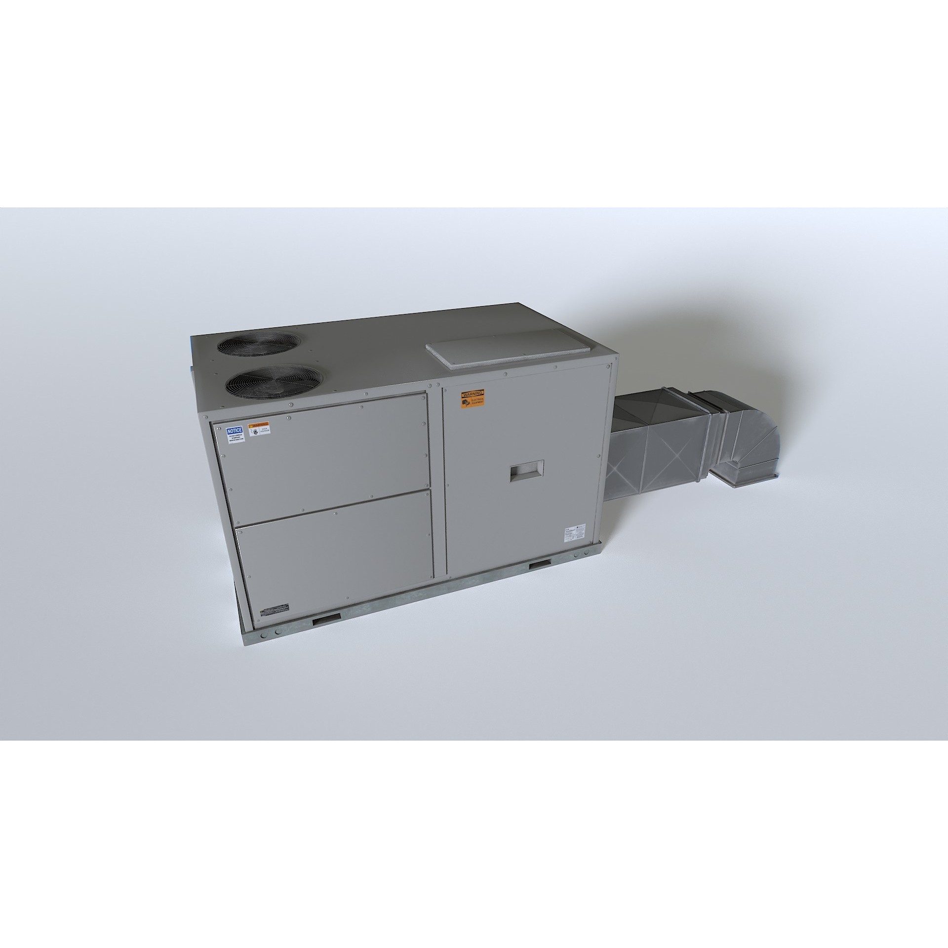 Rooftop AC Unit - Low-Poly Game-Ready 3D Model - View 12