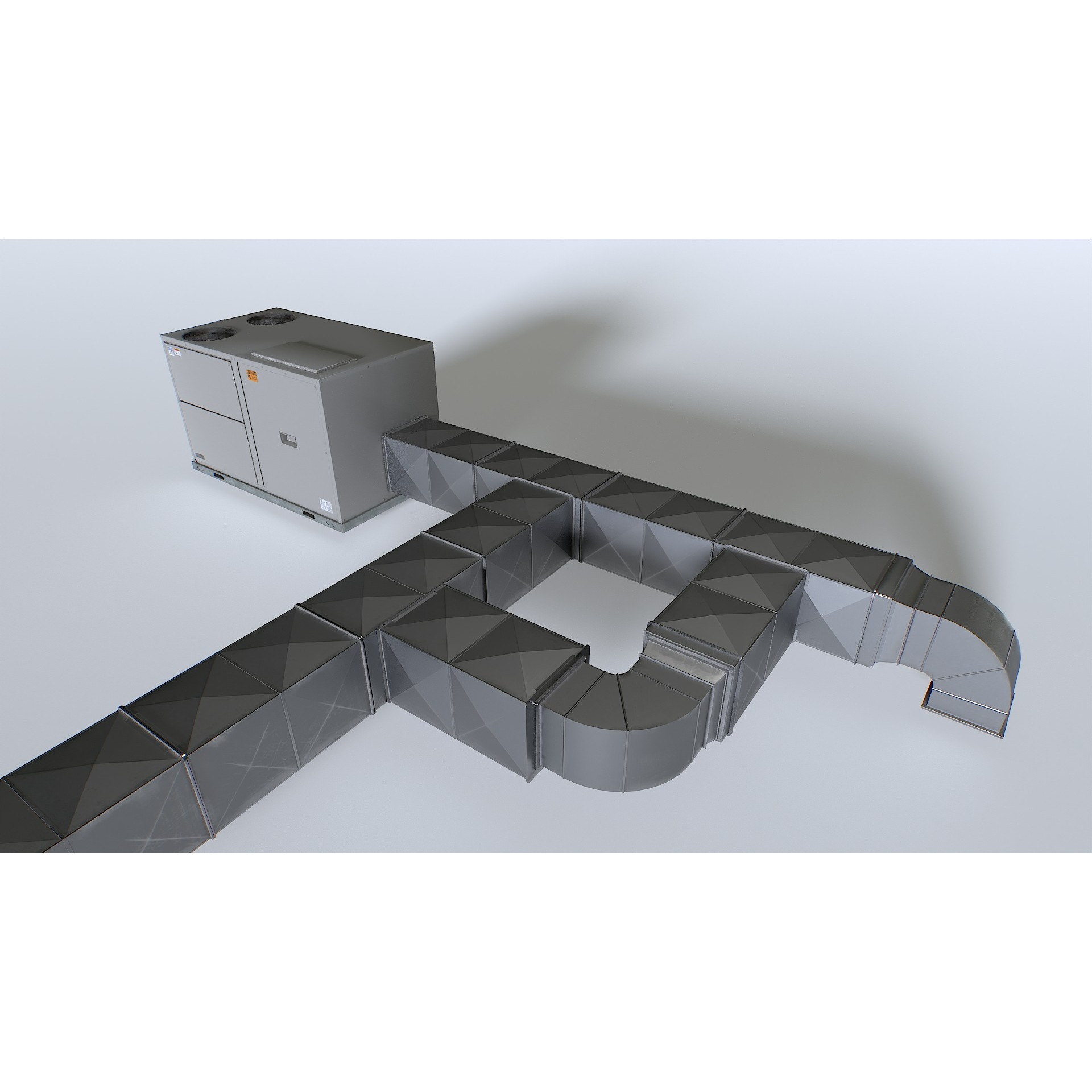 Rooftop AC Unit - Low-Poly Game-Ready 3D Model - View 5