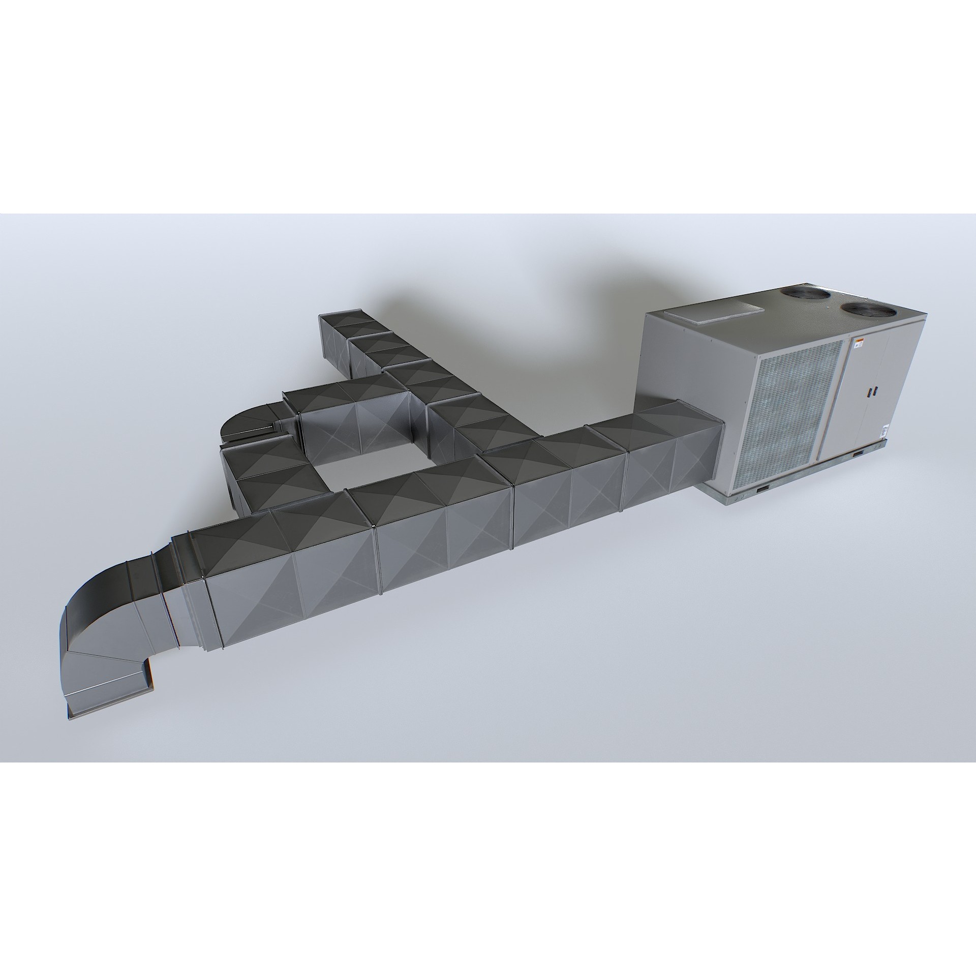 Rooftop AC Unit - Low-Poly Game-Ready 3D Model - View 6