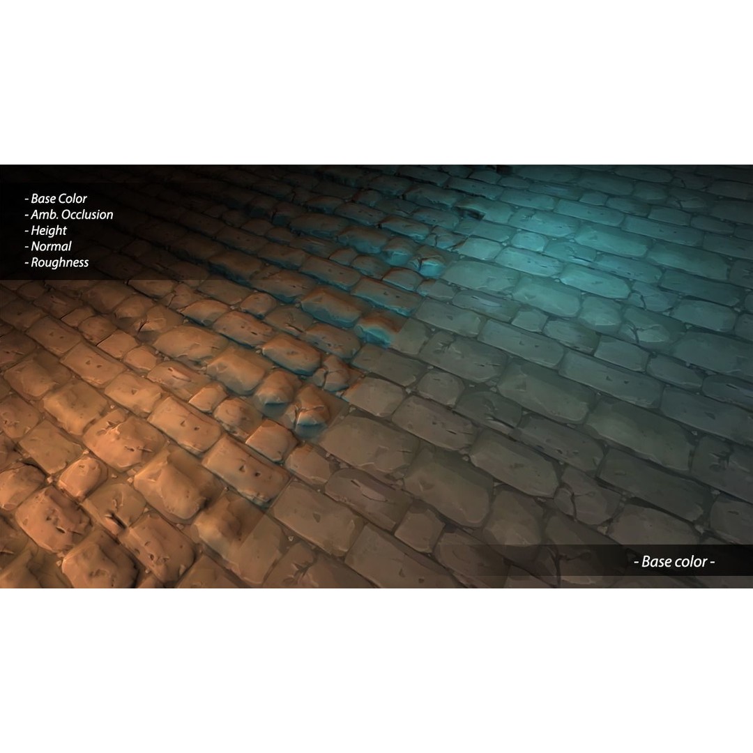 Stylized Hand Painted Brick Wall Textures 3D Model – PBR Ready, 10 Unique Textures - View 20