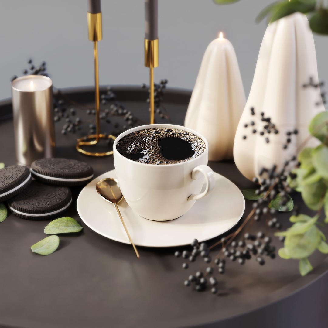 Decorative Set 222 3D Model – Low Poly Architectural Decoration, FBX, OBJ - View 3
