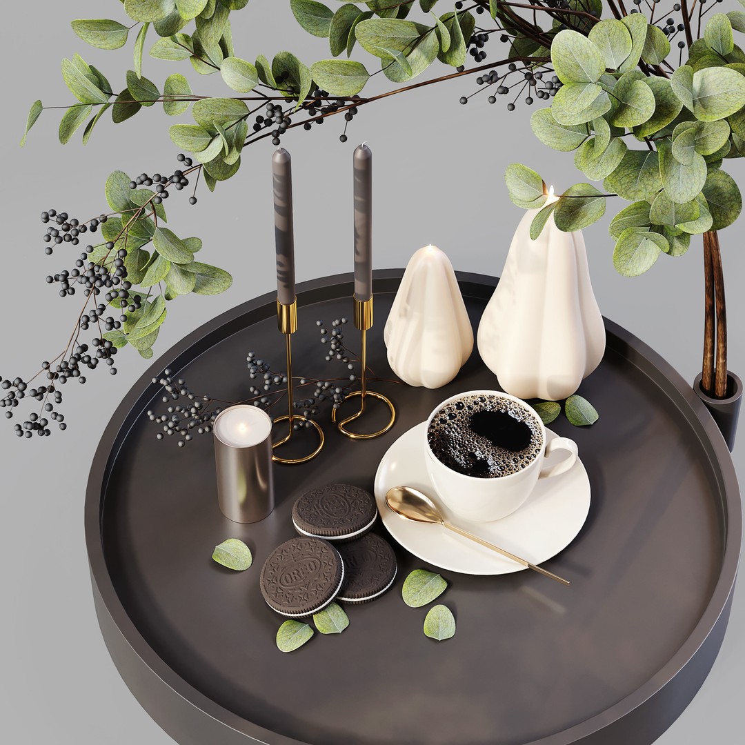 Decorative Set 222 3D Model – Low Poly Architectural Decoration, FBX, OBJ - View 5