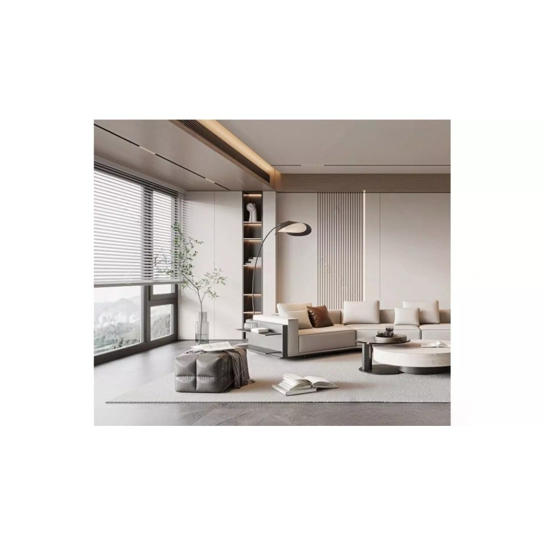Modern Living Room 3D Model – Light Luxury Interior Design, FBX - View 3