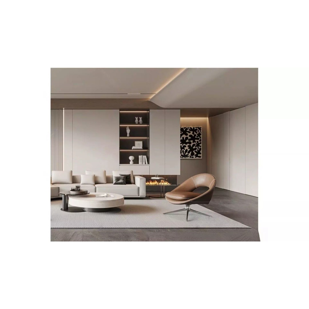Modern Living Room 3D Model – Light Luxury Interior Design, FBX - View 4