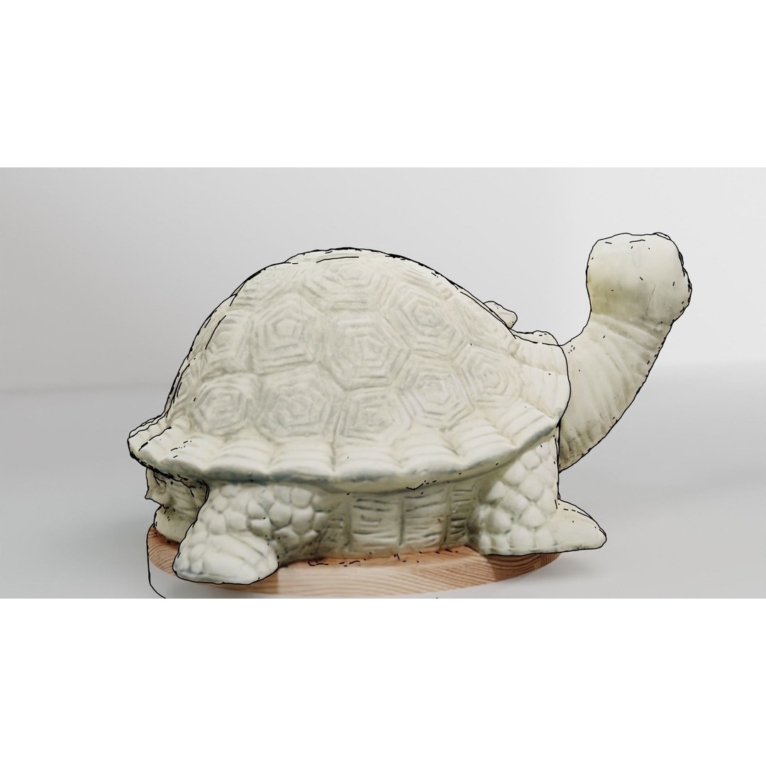 Turtle Sculpture 3D Model – Low Poly Photoscanned Asset for Decoration