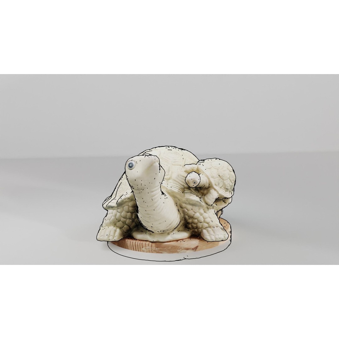 Turtle Sculpture 3D Model – Low Poly Photoscanned Asset for Decoration - View 14