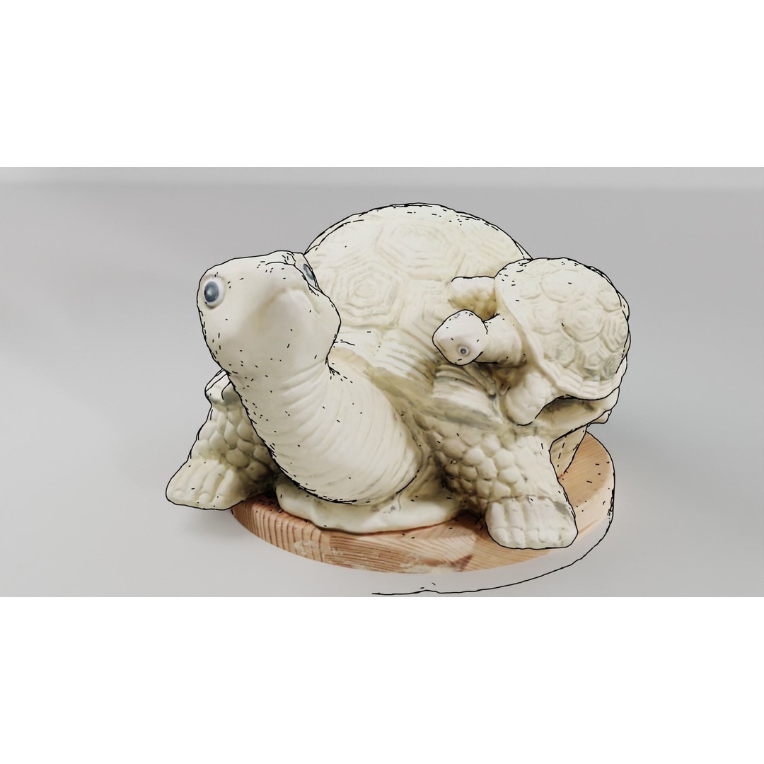 Turtle Sculpture 3D Model – Low Poly Photoscanned Asset for Decoration - View 15