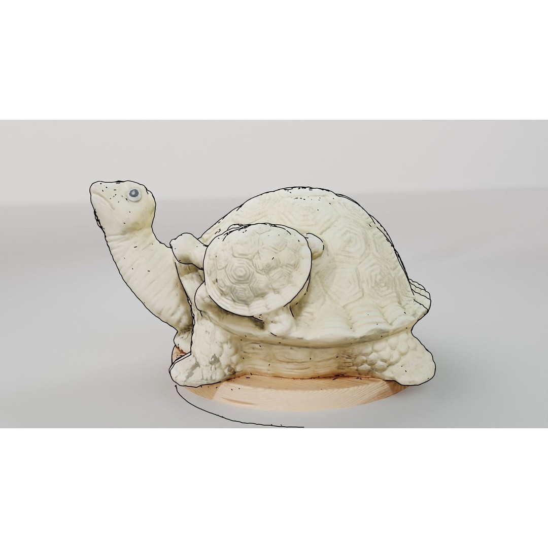 Turtle Sculpture 3D Model – Low Poly Photoscanned Asset for Decoration - View 17