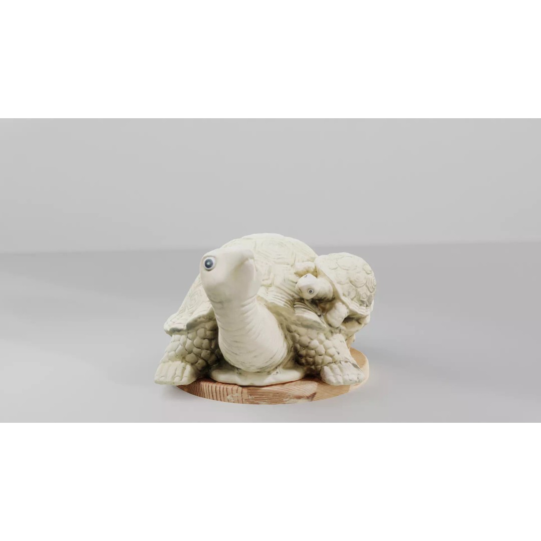 Turtle Sculpture 3D Model – Low Poly Photoscanned Asset for Decoration - View 2