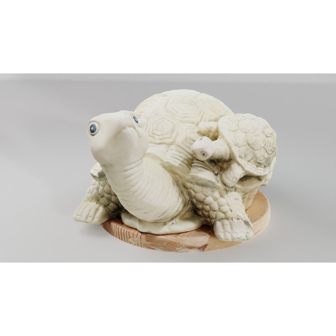Turtle Sculpture 3D Model – Low Poly Photoscanned Asset for Decoration - View 3