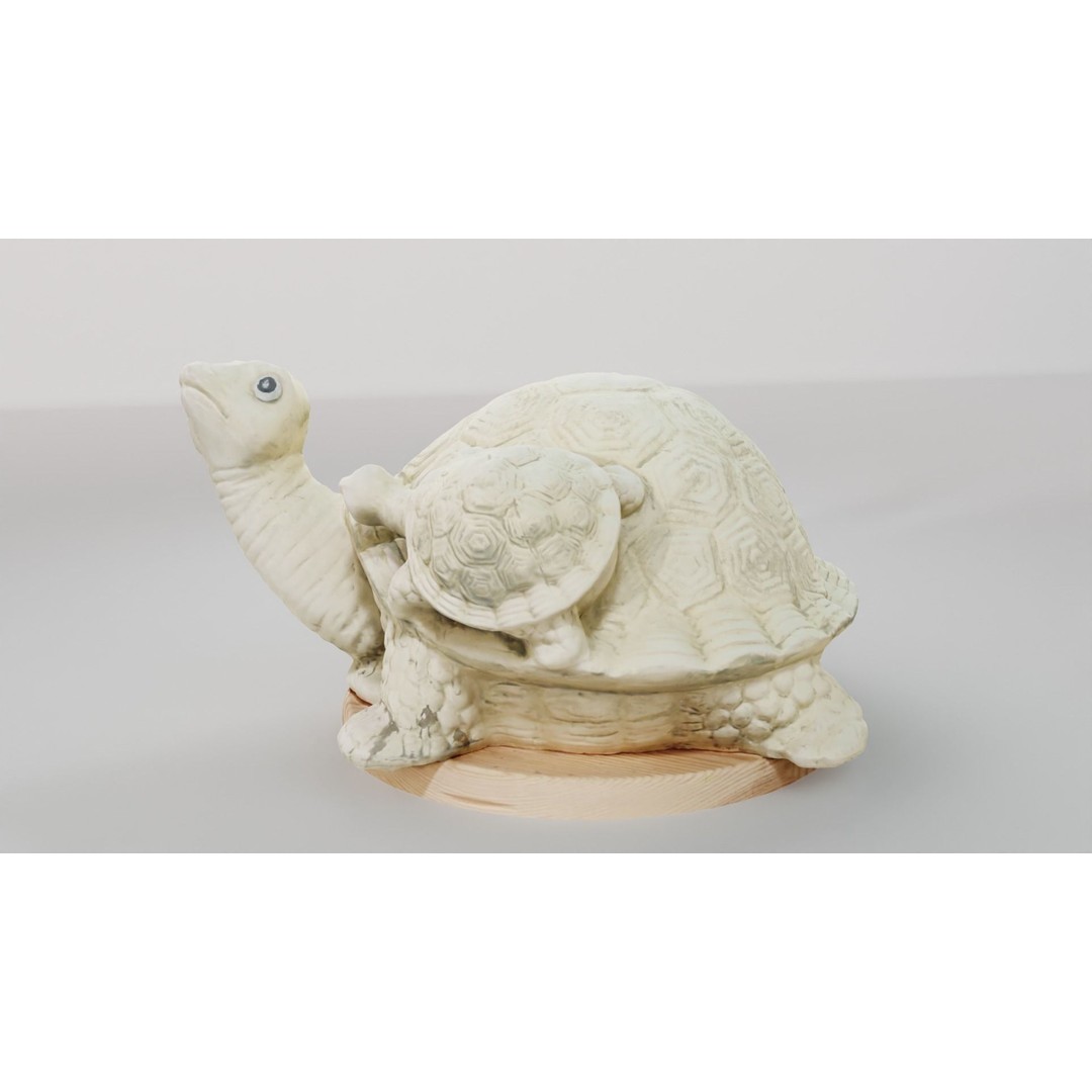 Turtle Sculpture 3D Model – Low Poly Photoscanned Asset for Decoration - View 5