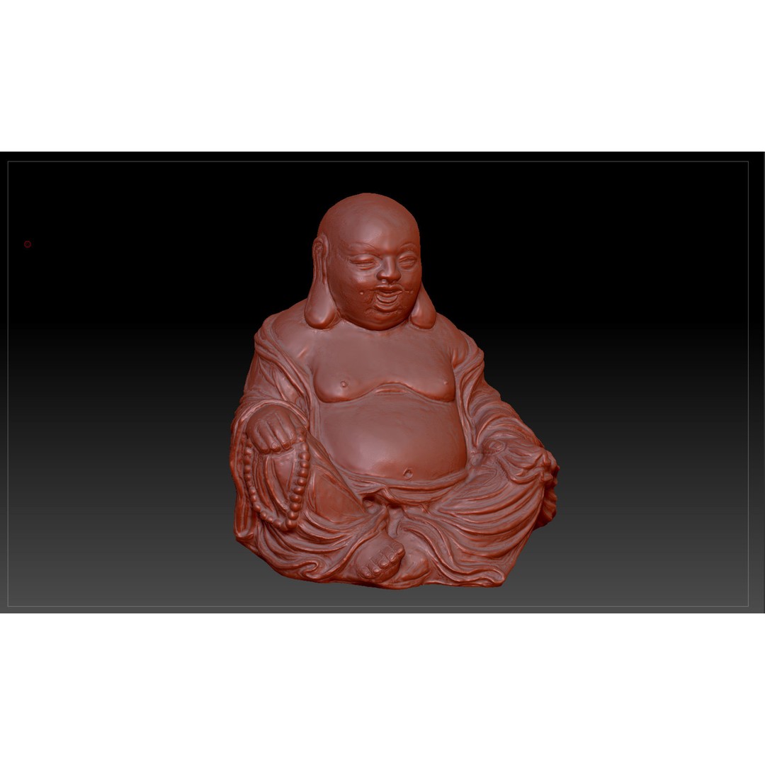 Smiling Buddha 3D Model – Low Poly PBR Asset, FBX, OBJ, Blender - View 10
