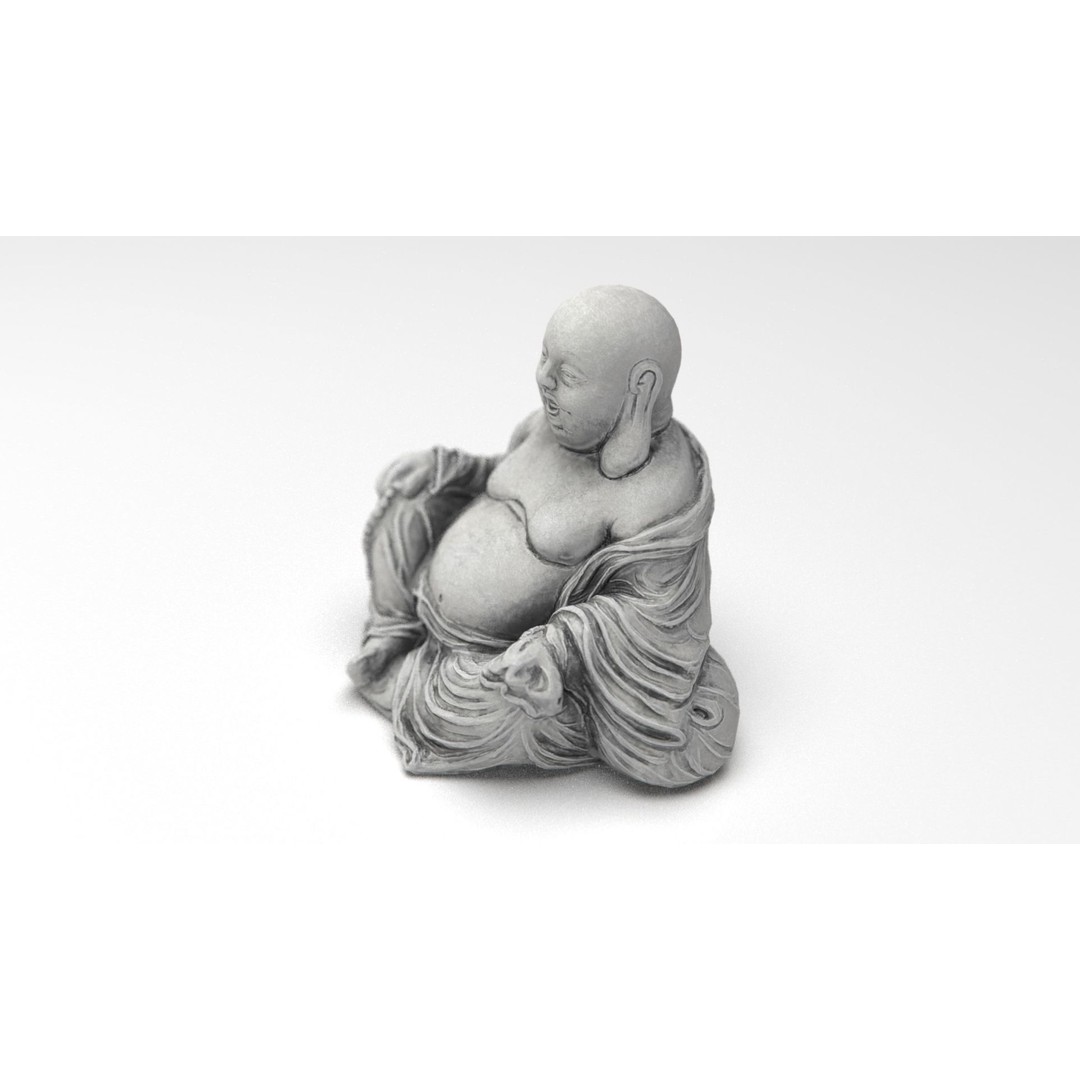 Smiling Buddha 3D Model – Low Poly PBR Asset, FBX, OBJ, Blender - View 16