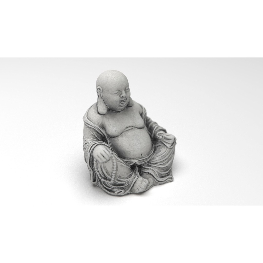 Smiling Buddha 3D Model – Low Poly PBR Asset, FBX, OBJ, Blender - View 17