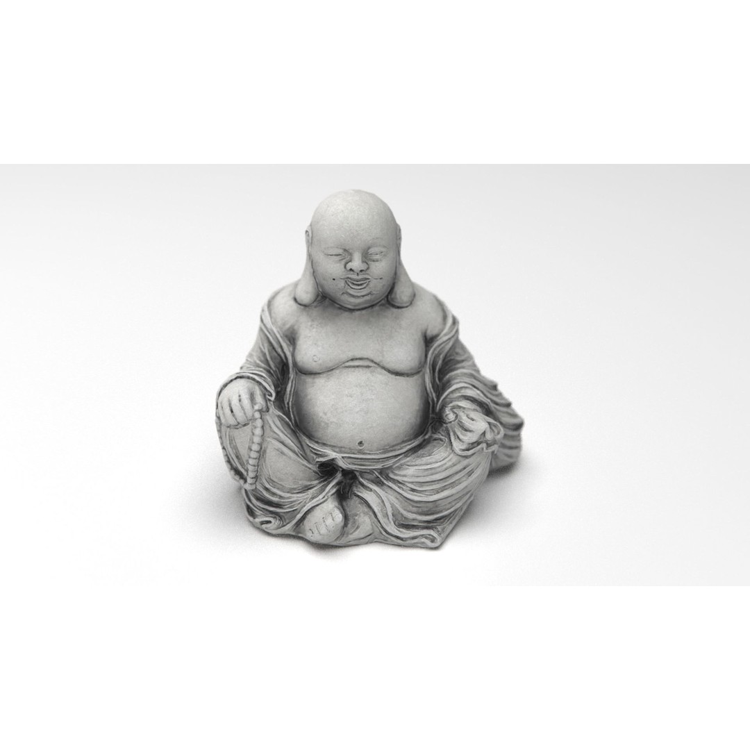 Smiling Buddha 3D Model – Low Poly PBR Asset, FBX, OBJ, Blender - View 19