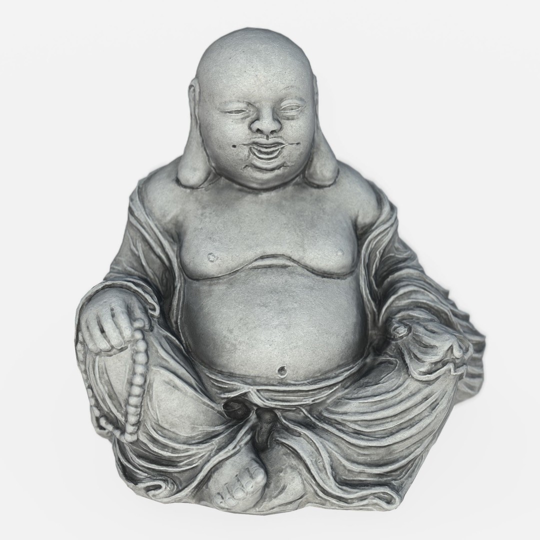 Smiling Buddha 3D Model – Low Poly PBR Asset, FBX, OBJ, Blender - View 3