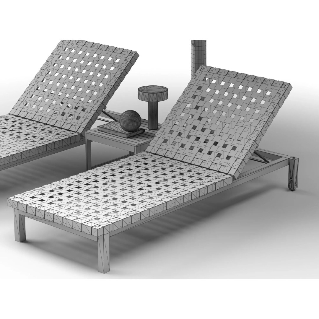Thatch Umbrellas 3D Model – Low Poly Beach Asset Collection, FBX, OBJ - View 25